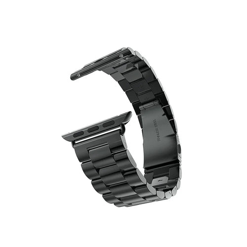 XINCUCO Three Bead Series Stainless Steel Watchband for Apple Watch Series 11 10 42mm / 9 8 7 41mm / SE3 SE2 SE 6 5 4 40mm / 3 2 1 38mm - Black - 1