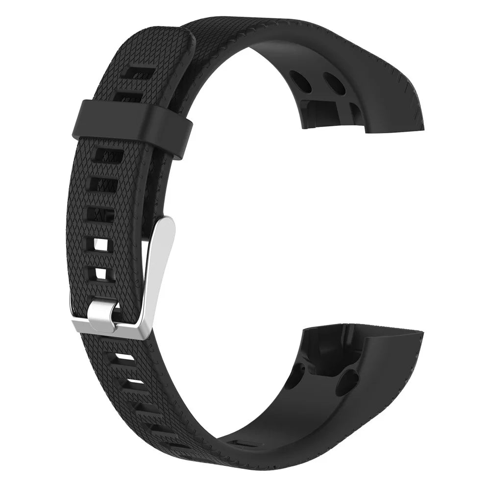 For Garmin Vivosmart HR+/Approach X10/X40 Soft Silicone Watch Strap Wristband Replacement with Installation Tools - Black - 1