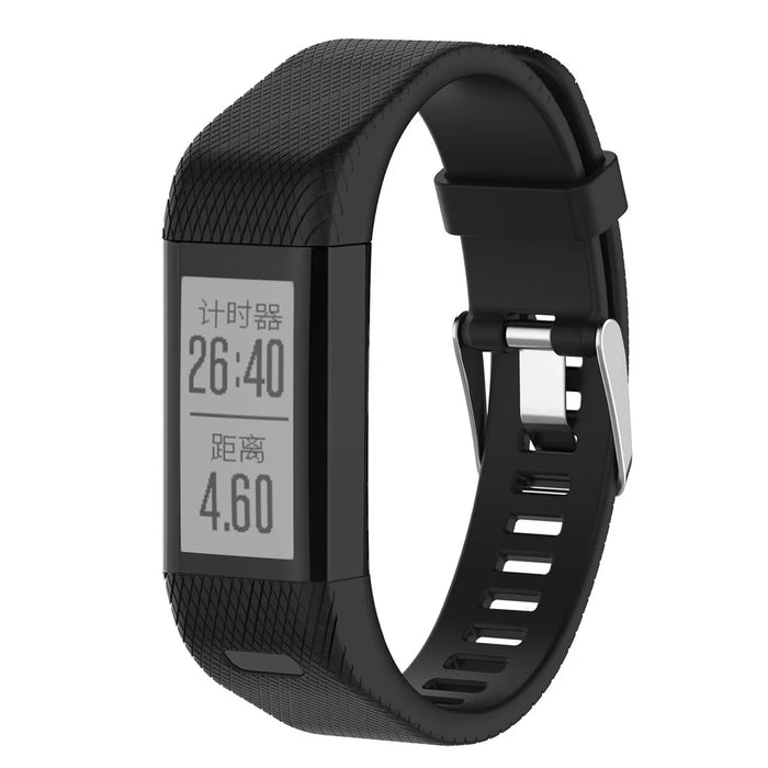 For Garmin Vivosmart HR+/Approach X10/X40 Soft Silicone Watch Strap Wristband Replacement with Installation Tools - Black - 2