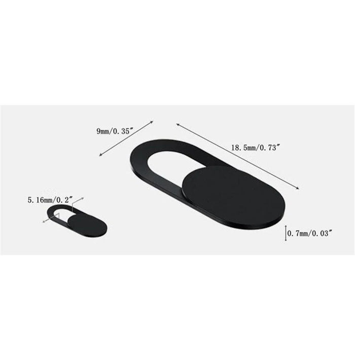 3Pcs/Set 0.03in Ultra-thin Plastic Webcam Camera Cover Shutter Protect Smartphones Laptop Desktop Privacy - Black - 3