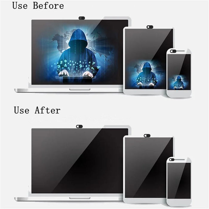 3Pcs/Set 0.03in Ultra-thin Plastic Webcam Camera Cover Shutter Protect Smartphones Laptop Desktop Privacy - Black - 7