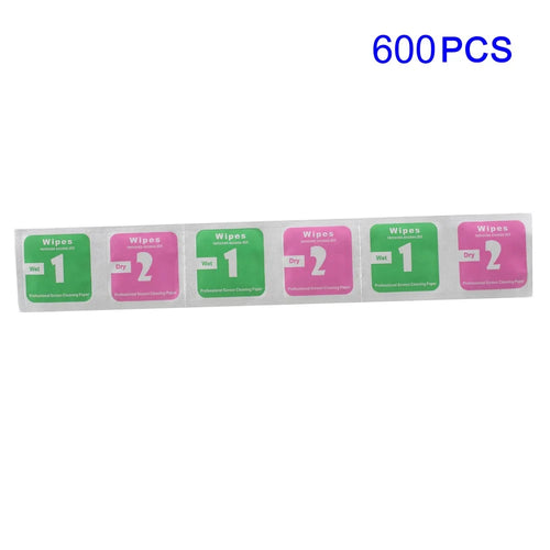 600Pcs/Pack Professional Screen Cleaning Paper (Dry Wipe + Wet Wipe) - 1