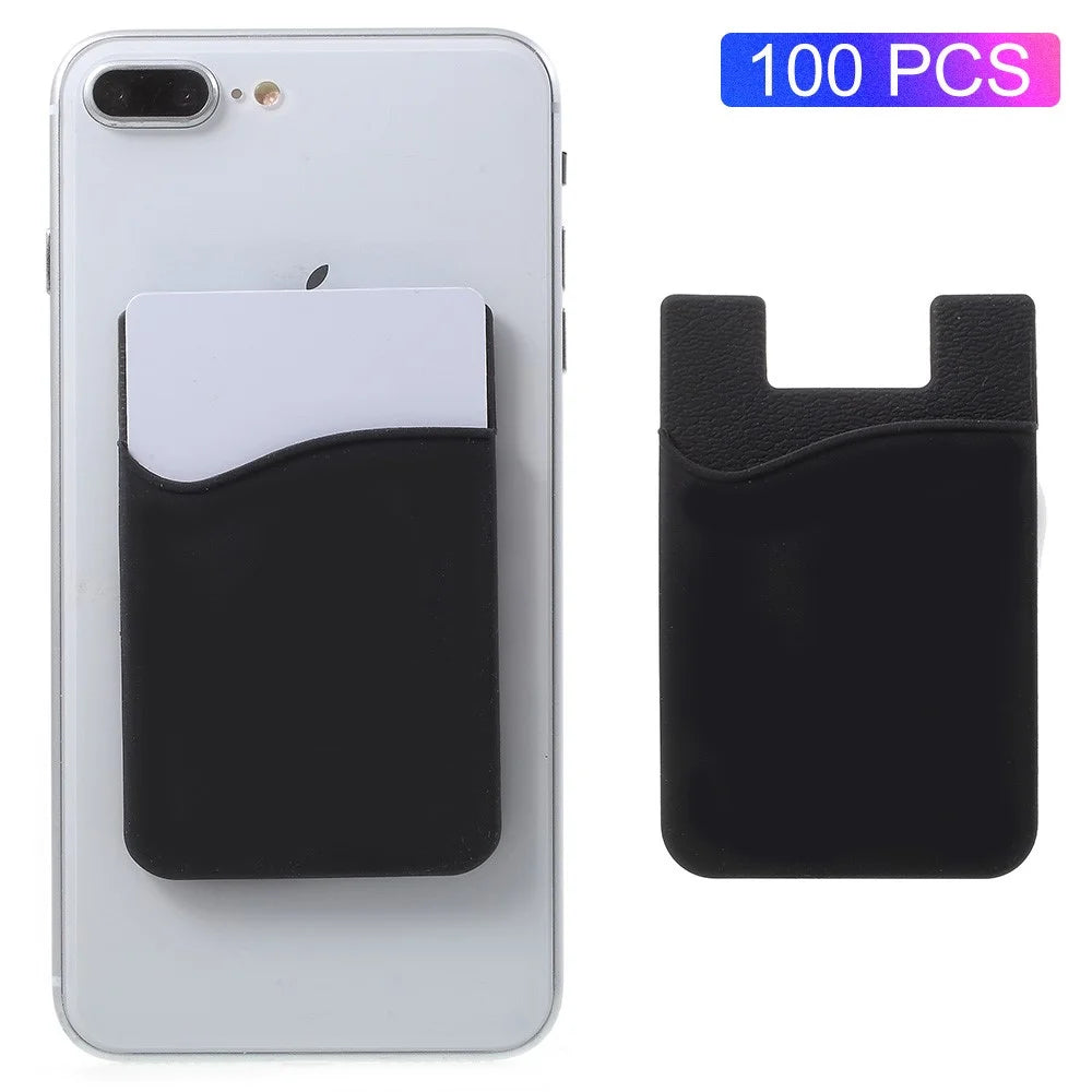 100Pcs/Set Silicone Adhesive Credit/ID Card Holder for All Phones - 1