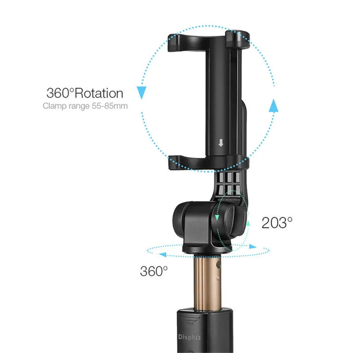 Portable Extendable Smartphone Holder Selfie Stick Tripod with Bluetooth-compatible Self Timer, Clamp Width: 56-90mm - 3