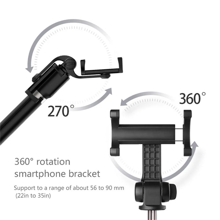 Portable Extendable Smartphone Holder Selfie Stick Tripod with Bluetooth-compatible Self Timer, Clamp Width: 56-90mm - 6