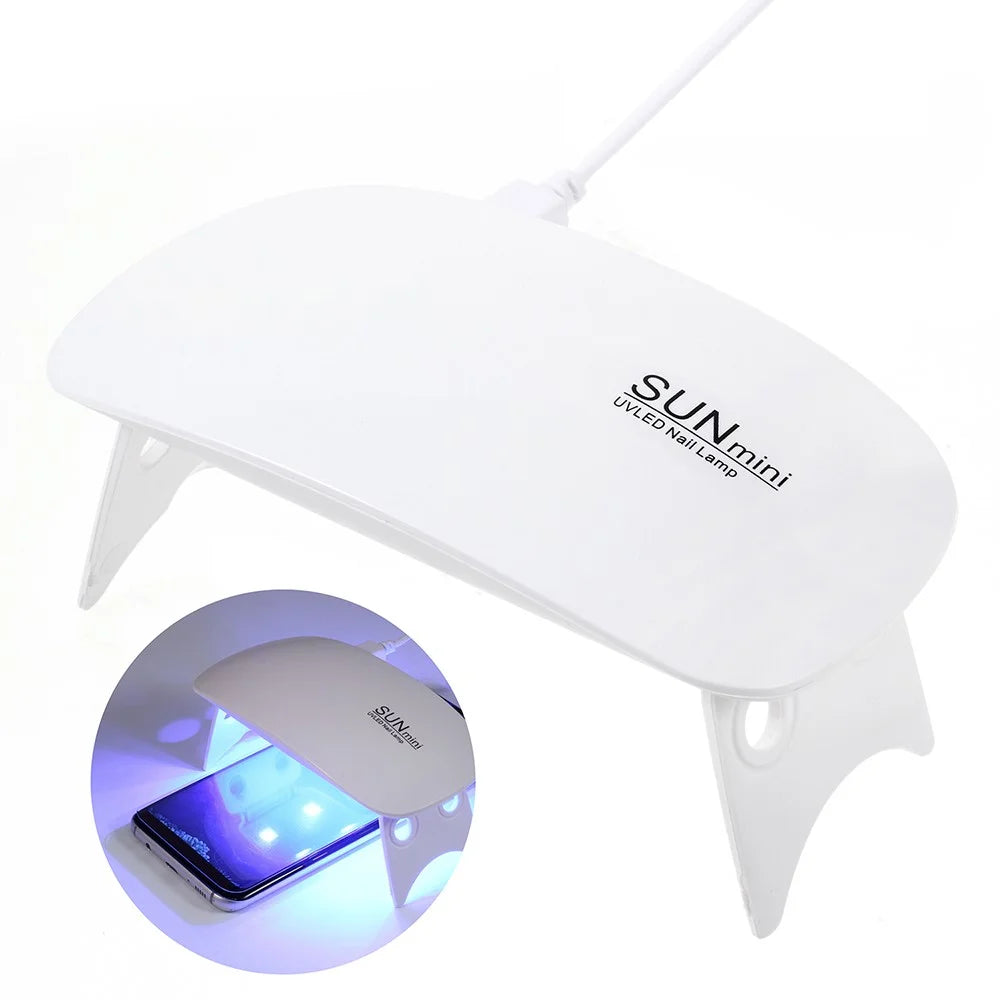 RURIHAI 6W USB UV LED Nail Lamp UV Acrylic Gel Polish Dryer Curing Light for Curing UV Liquid Screen Protector Film - 1