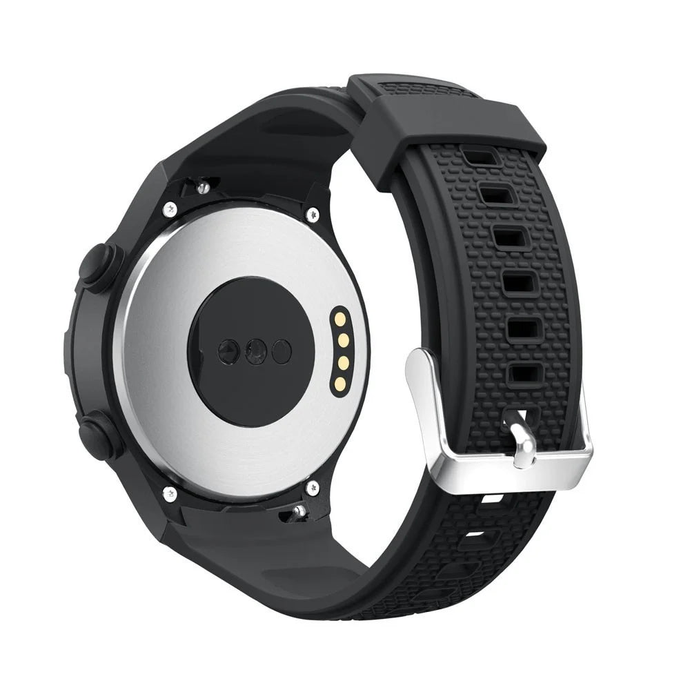 20mm Textured Sports Silicone Watch Band for Huawei Watch 2 - Black - 2