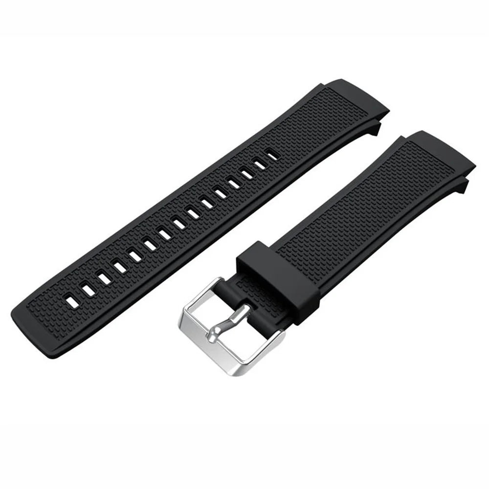 20mm Textured Sports Silicone Watch Band for Huawei Watch 2 - Black - 3