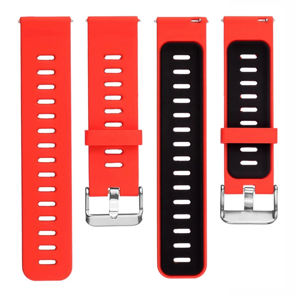 22mm Two-tone Silicone Watch Strap Replacement for Xiaomi Huami Amazfit - Red / Black - 1