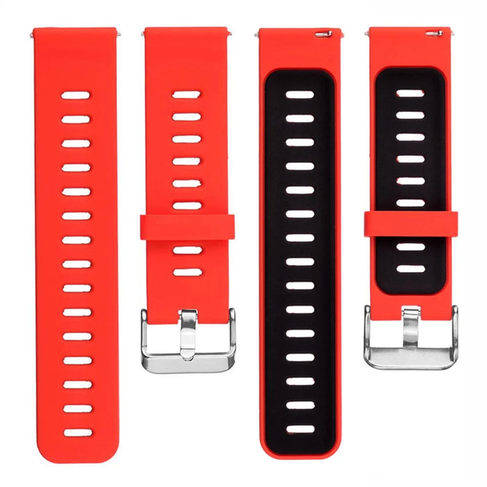 22mm Two-tone Silicone Watch Strap Replacement for Xiaomi Huami Amazfit - Red / Black - 1