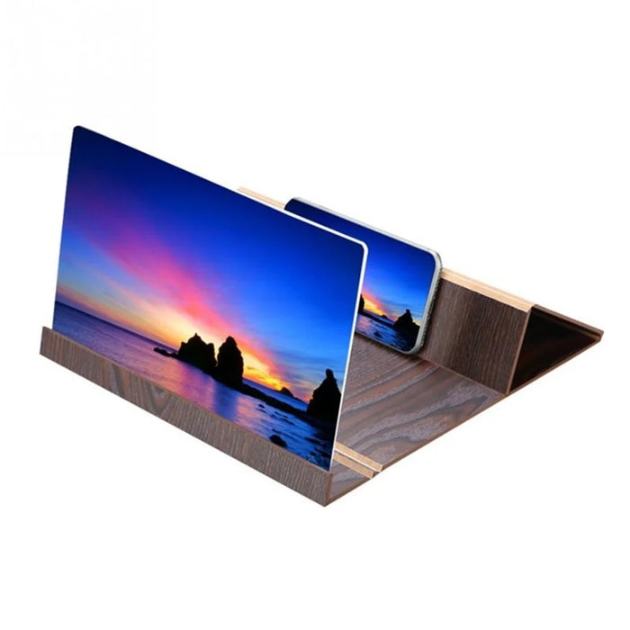 12-inch High Definition Wooden Mobile Video Screen Magnifier with Stand - Coffee - 2