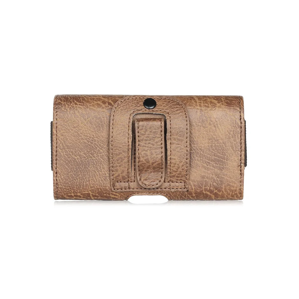 4.7 inch Universal Stone Grain PU Leather Holster Pouch with Card Slots for iPhone 8 / 7 / LG K3 etc - Brown - 2