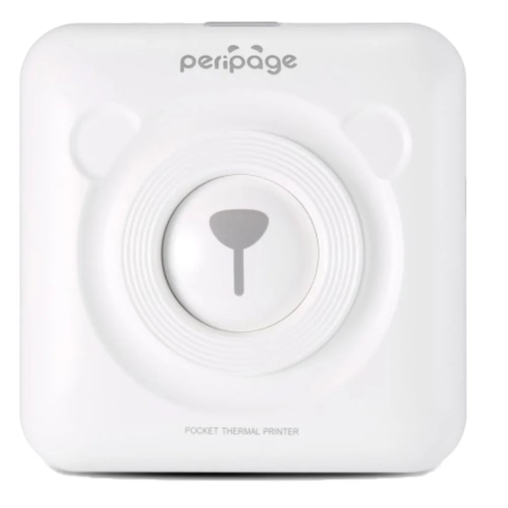 PERIPAGE Mini Portable Wireless Bluetooth-compatible Thermal Printer Photo Label Memo Paper Printer - White - 1