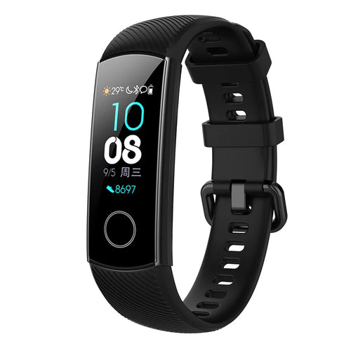 For Huawei Honor Band 4 Silicone Watch Wrist Band Replacement, Length: 95.6+124.8mm - Black - 1