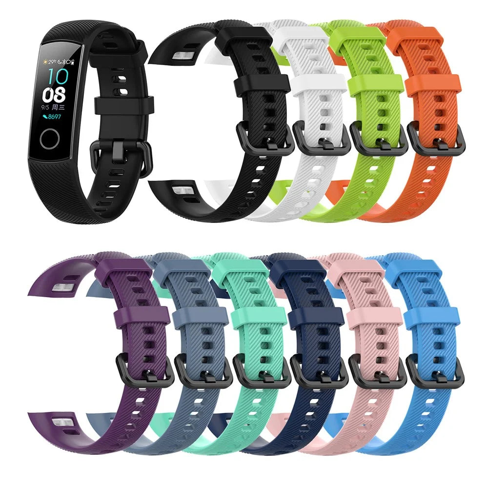 For Huawei Honor Band 4 Silicone Watch Wrist Band Replacement, Length: 95.6+124.8mm - Black - 6
