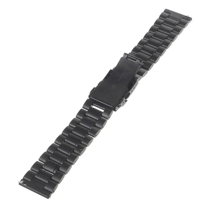 22mm Stainless Steel Watchband with Spring Bars for Moto 360 2nd 46mm/Samsung R380 - Black - 2