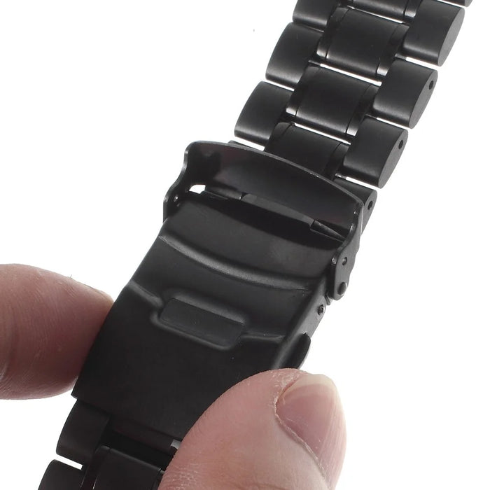 22mm Stainless Steel Watchband with Spring Bars for Moto 360 2nd 46mm/Samsung R380 - Black - 4