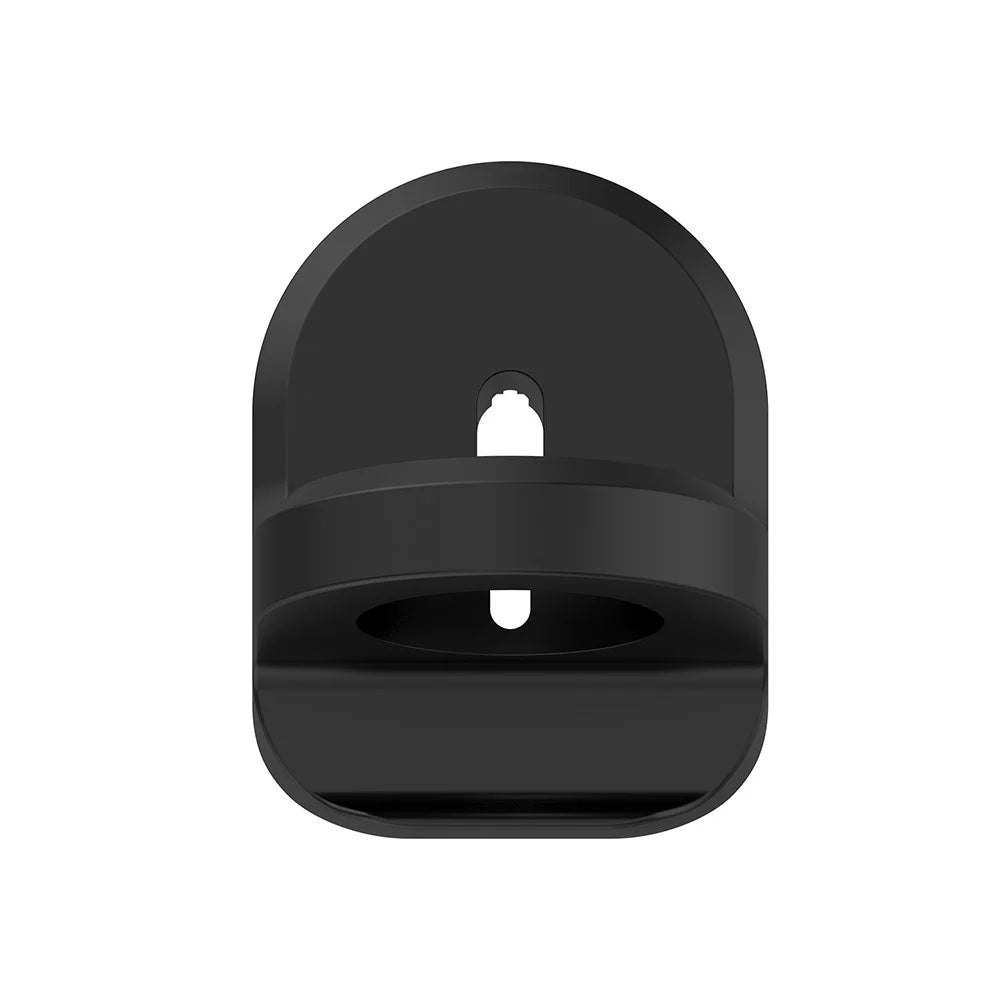 Silicone Charging Stand Dock Station Holder with Charging Hole for Apple Watch Series 4/3/2/1 - Black - 4