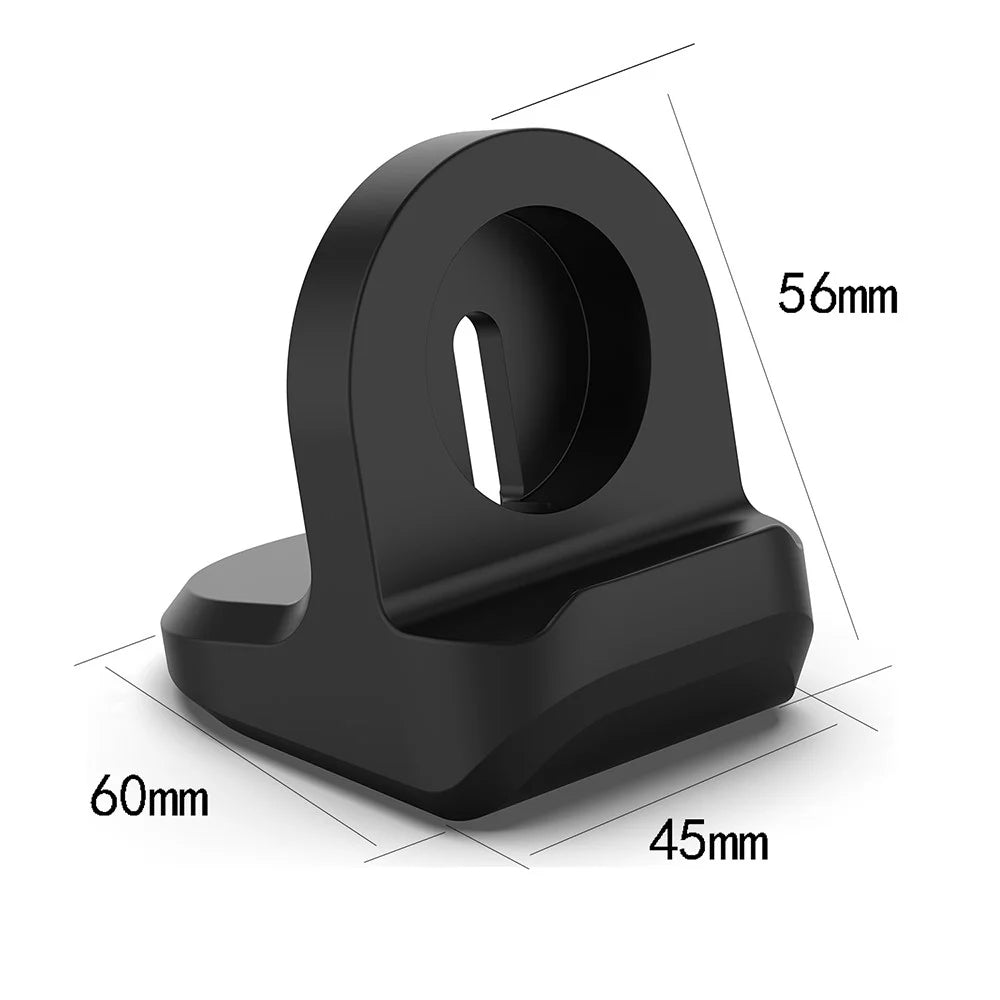 Silicone Charging Stand Dock Station Holder with Charging Hole for Apple Watch Series 4/3/2/1 - Black - 6