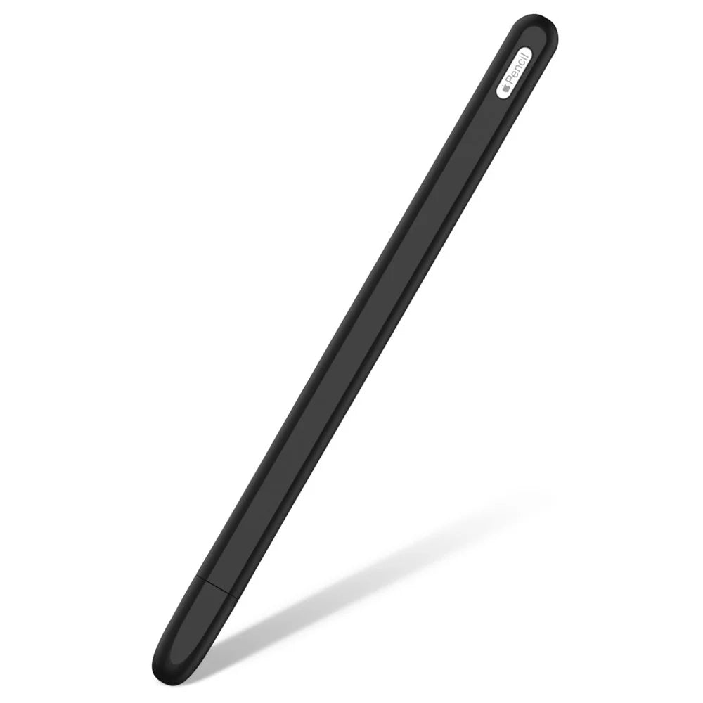 Soft Silicone Touch Pen Stylus Protective Cover for Apple Pencil (2nd Generation) - Black - 1