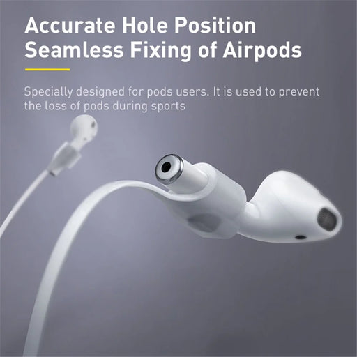 BASEUS Fluorescent Ring Sports Silicone Lanyard Sleeve for Apple AirPods with Charging Case (2019) /AirPods with Wireless Charging Case (2019) / AirPods with Charging Case (2016) - Grey/Yellow - 2