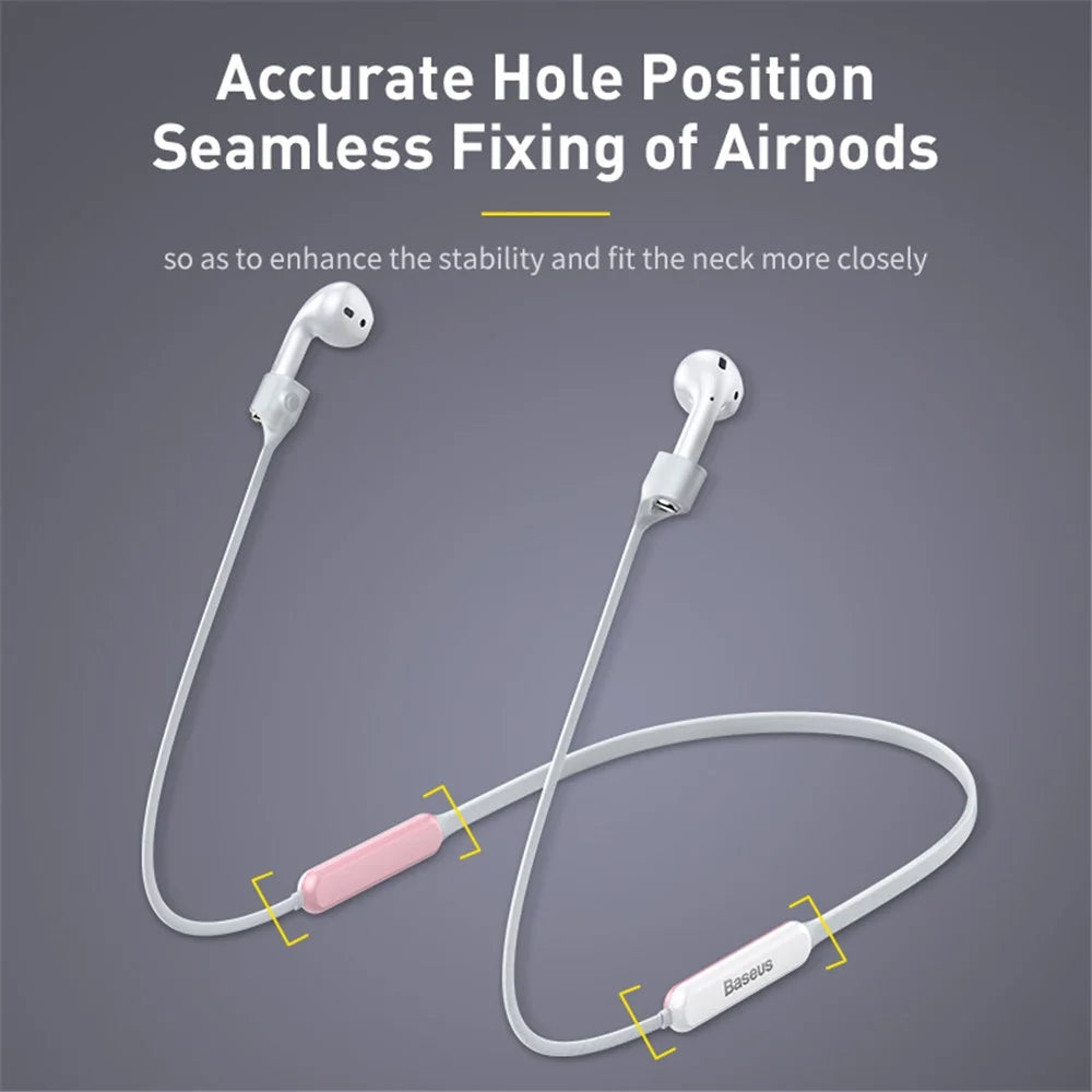 BASEUS Fluorescent Ring Sports Silicone Lanyard Sleeve for Apple AirPods with Charging Case (2019) /AirPods with Wireless Charging Case (2019) / AirPods with Charging Case (2016) - Grey/Yellow - 6