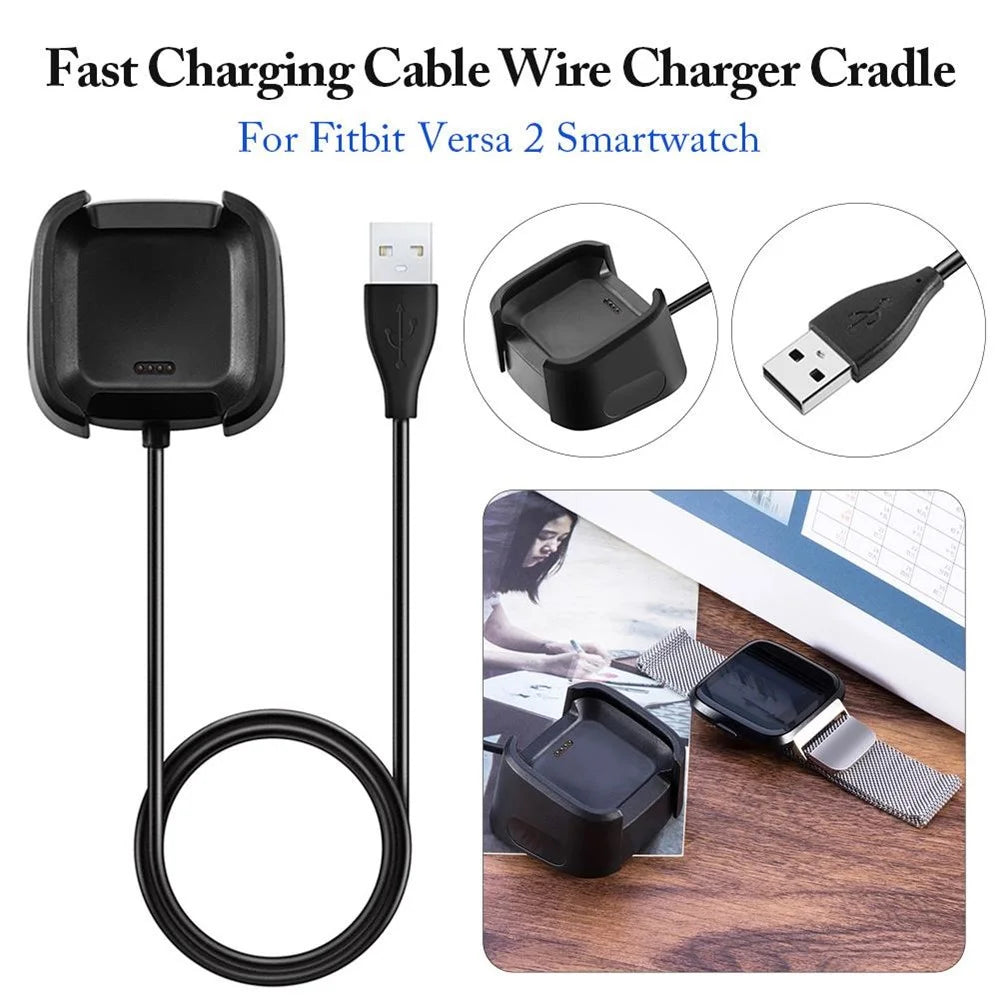 Portable Smart Watch Charger USB Plug Magnetic Charging Base Dock for Fitbit Versa 2 - 3