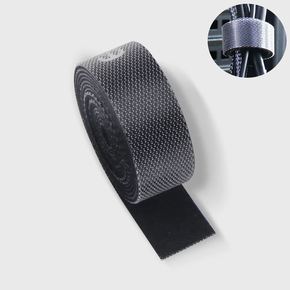 ESSAGER 0.5m Strap Cable Tie Strong Adhesion Self-adhesive Loop & Hook Sticker - 1