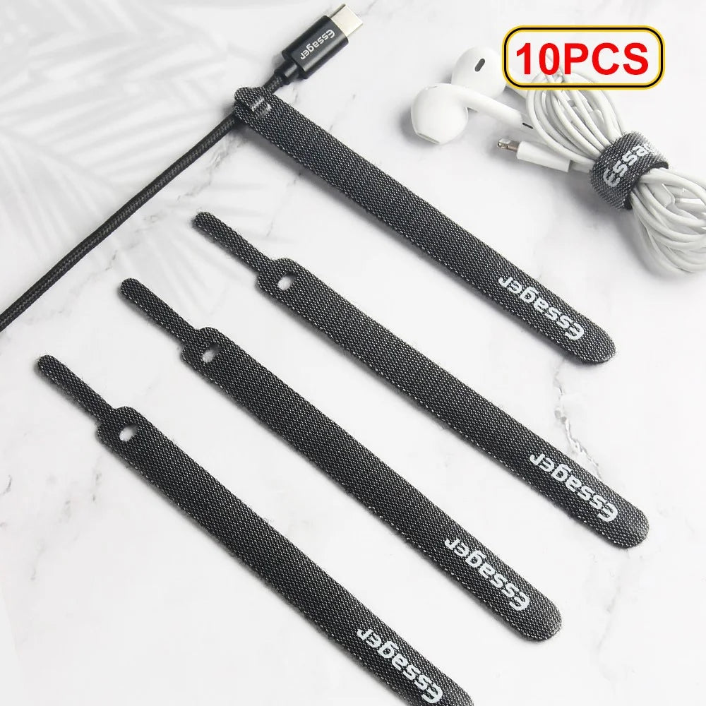 ESSAGER 10Pcs Data Cable Organizer Headphone Cord Finishing Wrap - 1