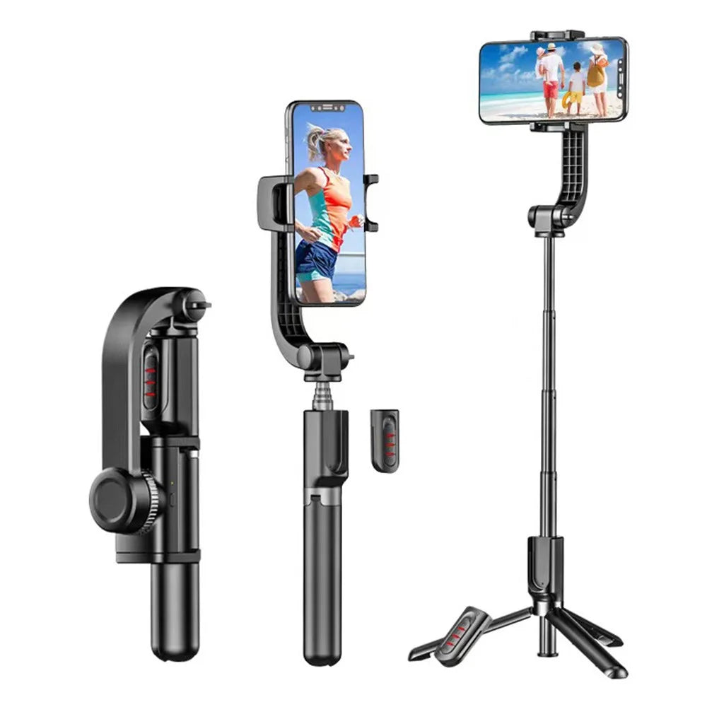 W20 3 in 1 Handheld Gimbal Phone Stabilizer + Tripod + Bluetooth-compatible Selfie Stick (CE Certified) - Black - 1