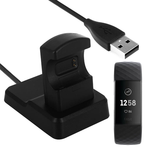 USB Charging Stand Dock Cable Holder for Fitbit Charge 4 / 3 - 1
