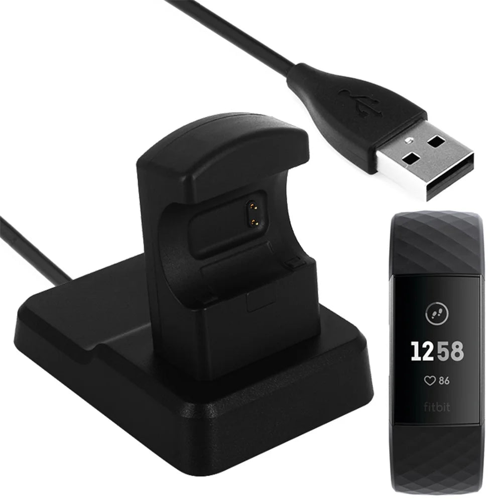 USB Charging Stand Dock Cable Holder for Fitbit Charge 4 / 3 - 1