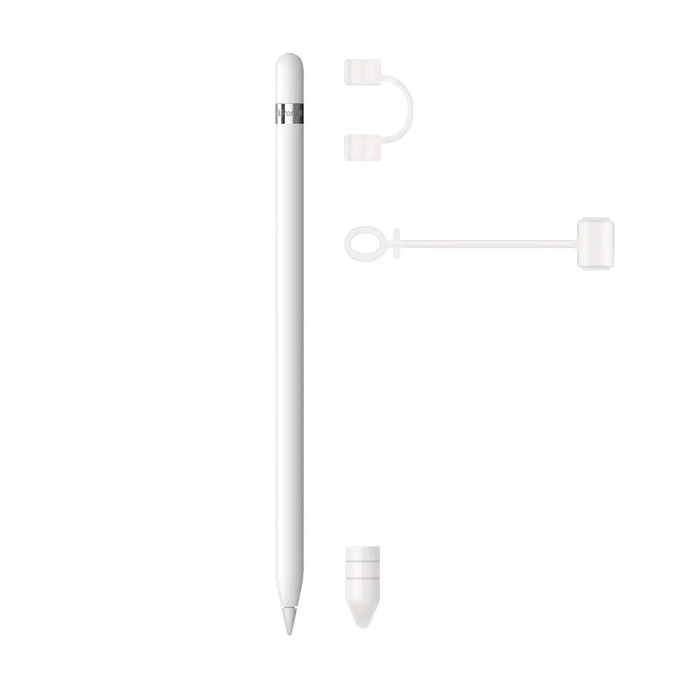 Silicone Cap Holder + Nib Cover + Connector Adapter Tether for Apple Pencil - 1