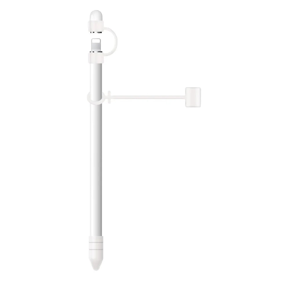 Silicone Cap Holder + Nib Cover + Connector Adapter Tether for Apple Pencil - 2