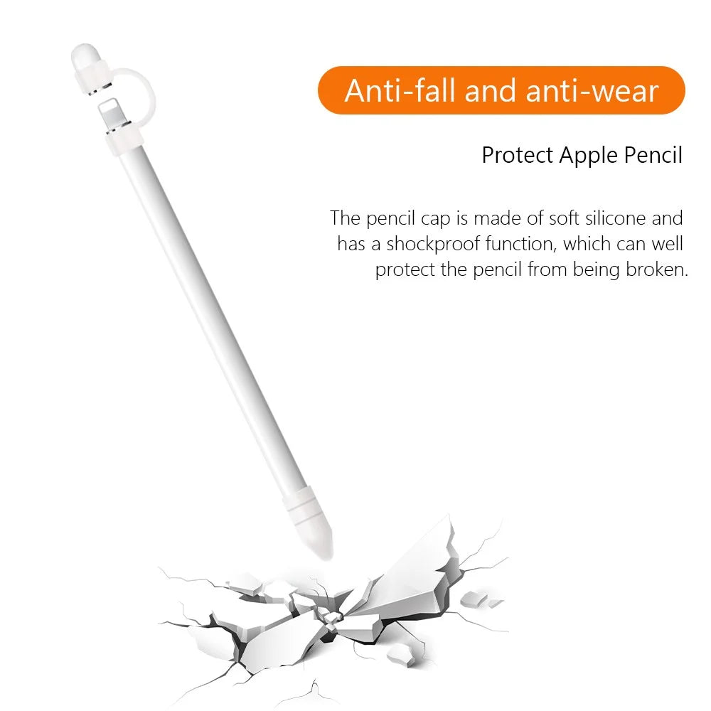Silicone Cap Holder + Nib Cover + Connector Adapter Tether for Apple Pencil - 6