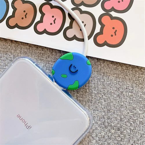 Cute Shaped Phone Charging Data Cable Protector Saver - Earth - 1