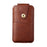 Top Layer Cowhide Leather Pouch Case for 5.2 inches Smartphones [Simple Type 1] - Brown - 1