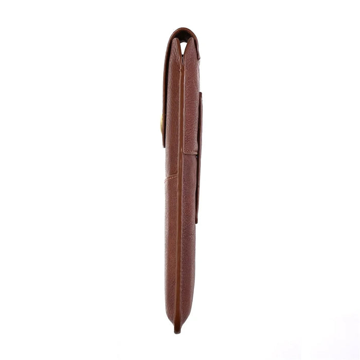 Top Layer Cowhide Leather Pouch Case for 5.2 inches Smartphones [Simple Type 1] - Brown - 4