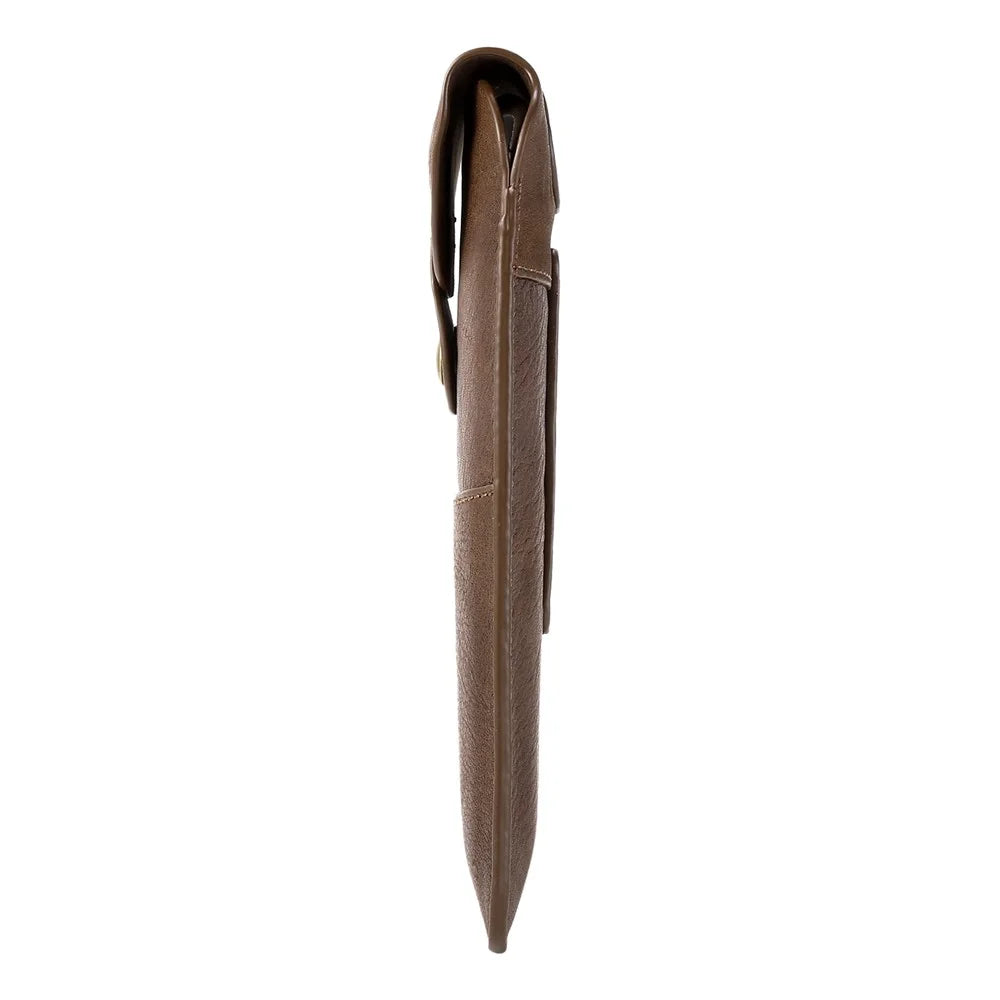 Top Layer Cowhide Leather Pouch Case for 5.2 inches Smartphones [Simple Type 2] - Brown - 5