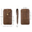 Top Layer Cowhide Leather Pouch Case for 6.5 inches Smartphone [Simple Type 2] - Brown - 3