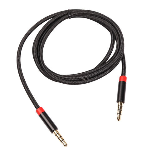 1M 3.5 mm Male to Male 4-Conductor Auxiliary Stereo Aux Cable - 1