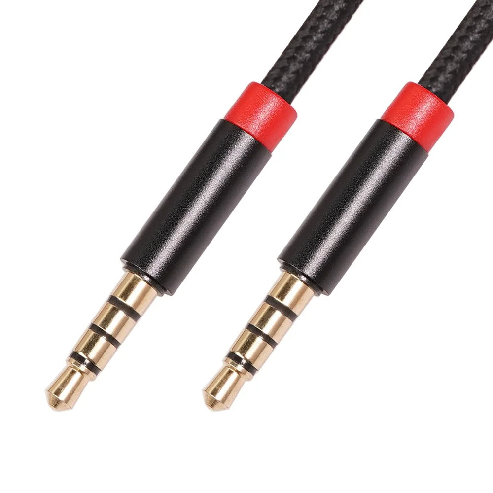 1M 3.5 mm Male to Male 4-Conductor Auxiliary Stereo Aux Cable - 7