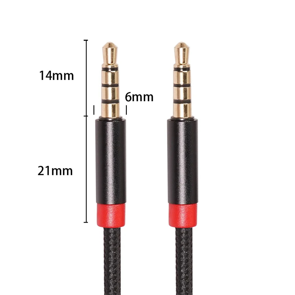3.0M 3.5 mm Male to Male 4-Conductor Auxiliary Stereo Aux Cable - 2