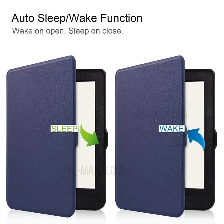 Solid Color PU Leather Wake/Sleep Flip Case for Kobo Nia (2020) - Purple - 6