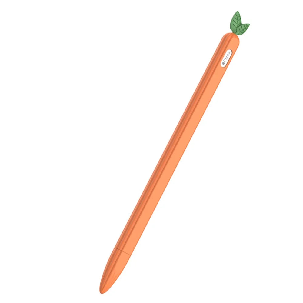 Vegetables Style Silicone Touch Pen Stylus Protective Cover for Apple Pencil(2nd Generation) - Orange - 1