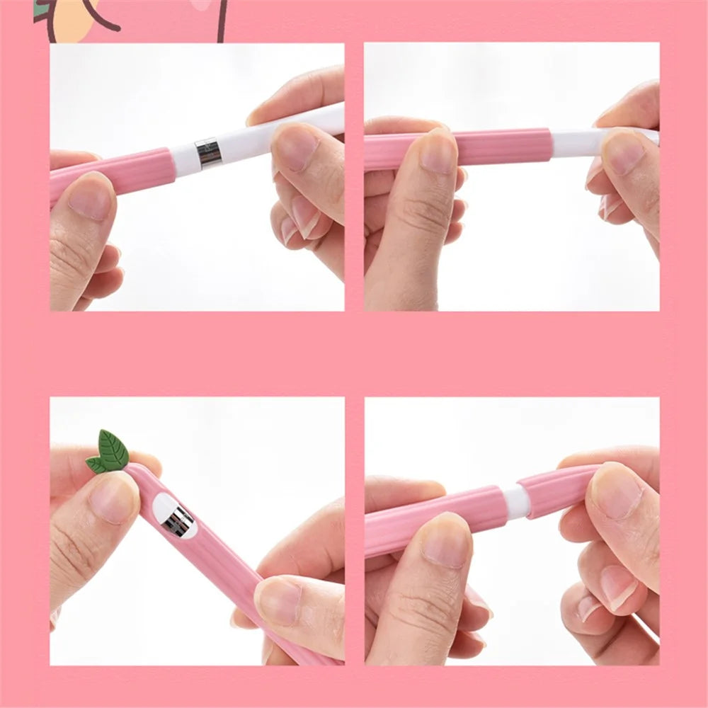 Vegetables Style Silicone Touch Pen Stylus Protective Cover for Apple Pencil(2nd Generation) - Orange - 3