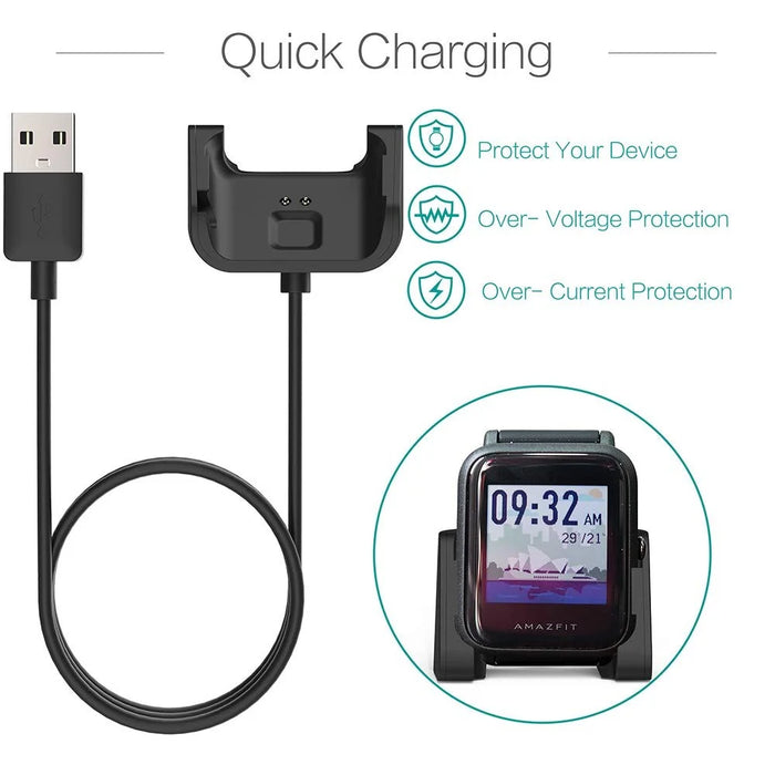 Smartwatch Charger Cable Charging Dock for Amazfit Bip Lite A1915/ Bip A1608 - 3