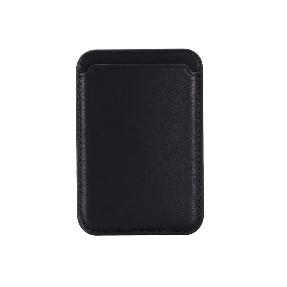 Magnetic Card Holder Phone Back Leather Card Storage Bag for iPhone 12-17 Series - Black - 2