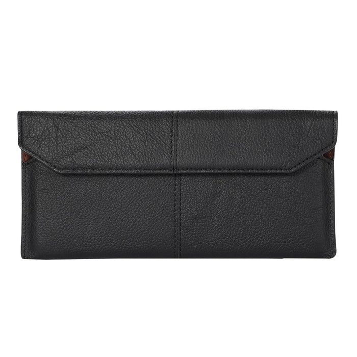 Universal Envelop Style Leather Pouch Case for iPhone 12 mini and Other Phones within 4.7 Inches- Black - 2