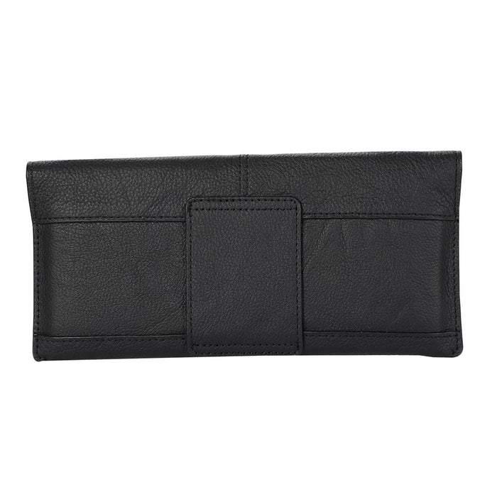 Universal Envelop Style Leather Pouch Case for iPhone 12 mini and Other Phones within 4.7 Inches- Black - 3